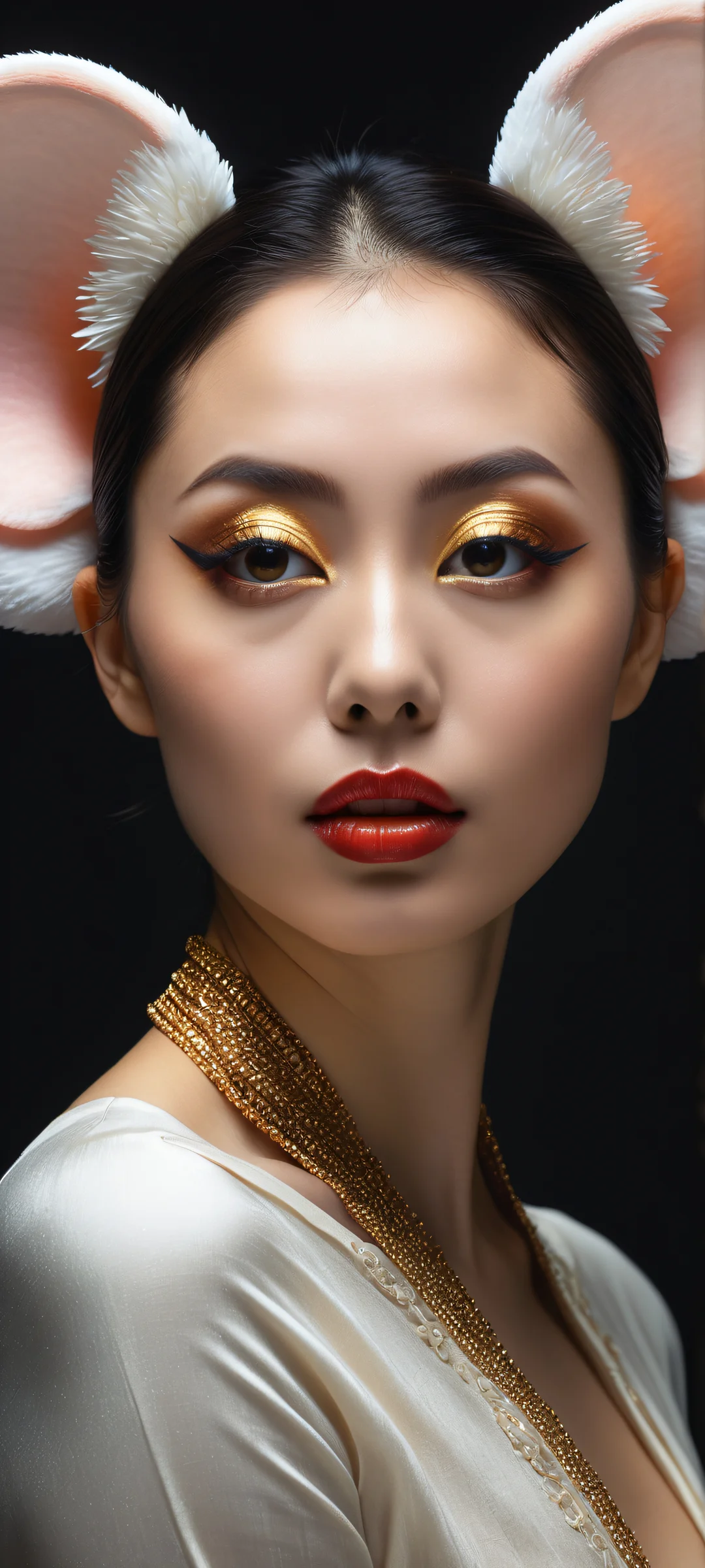 Breathtaking portrait of Vicky Mouse sitting in calmness, perfect for iPhone/Android home screens with stunning visual impact.