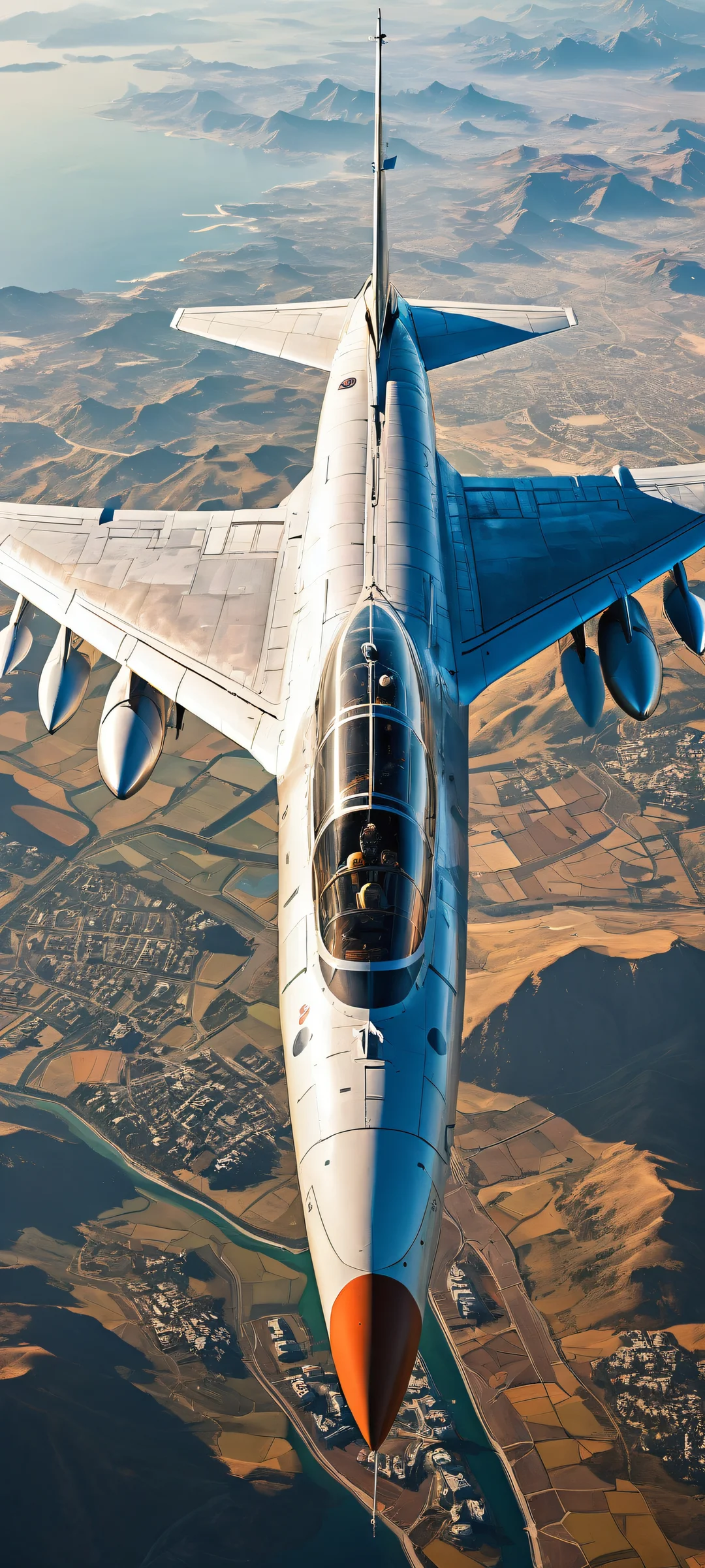 Vintage Aerial Fantasy QHD Phone Background A vintage aircraft takes center stage on your iPhone or Android phone's home screen. The background seamlessly transitions from a clean, empty space to a whimsical fantasy landscape.