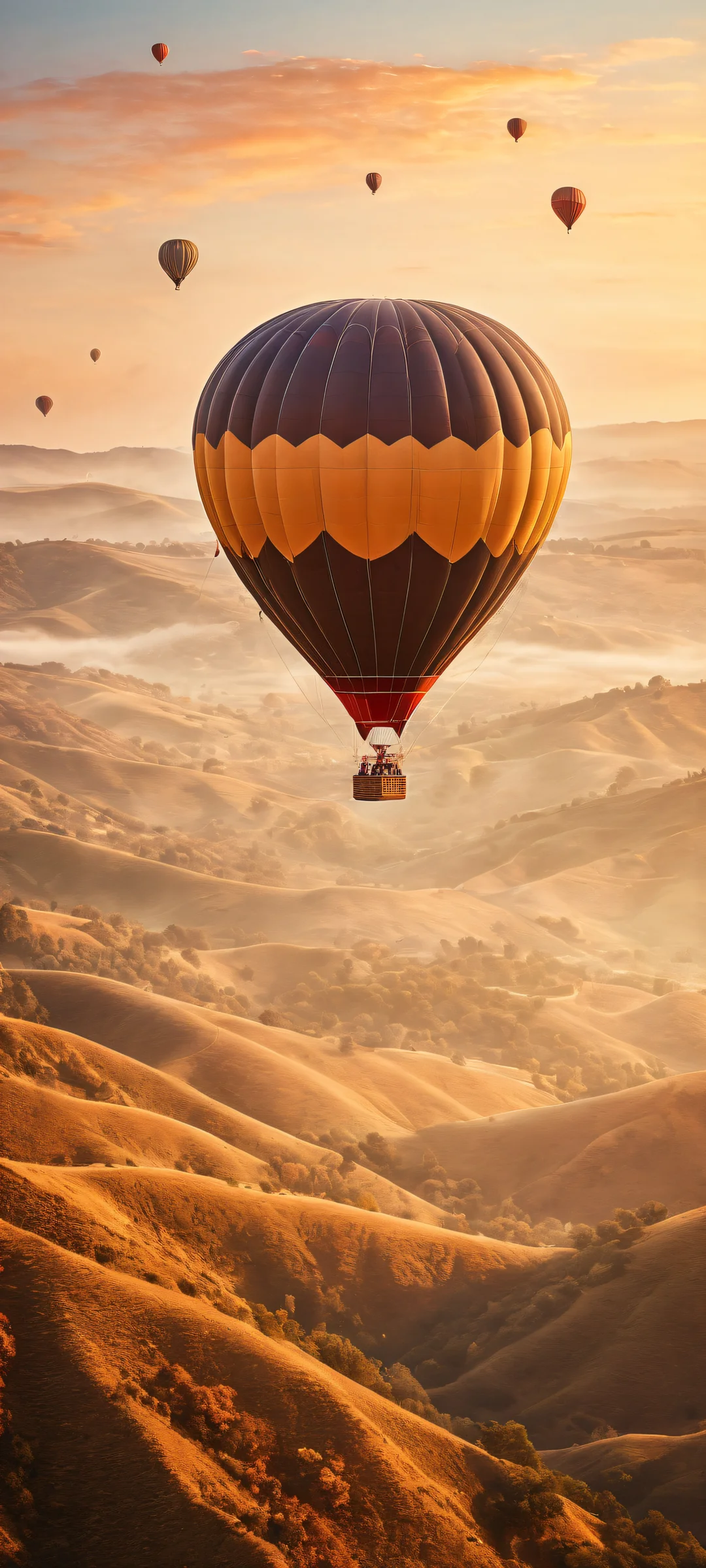 Vintage Hot Air Balloon Ascent iPhone & Samsung QHD Fond d'écran iPhone/Android users will love this breathtaking vintage-inspired hot air balloon wallpaper with intricate details and ethereal lighting, reminiscent of classic Disney animation.