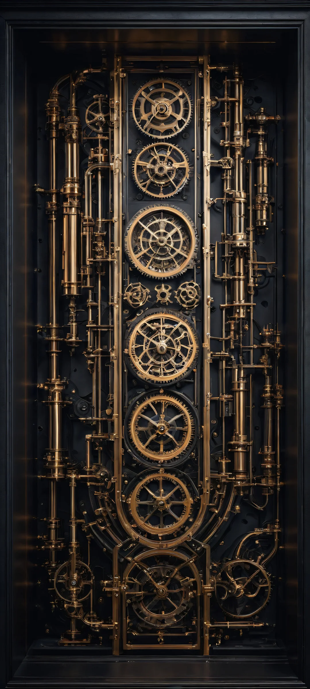 A breathtaking portrait of old-school machinery on a pure void background, perfectly optimized for iPhone and Android home screens.