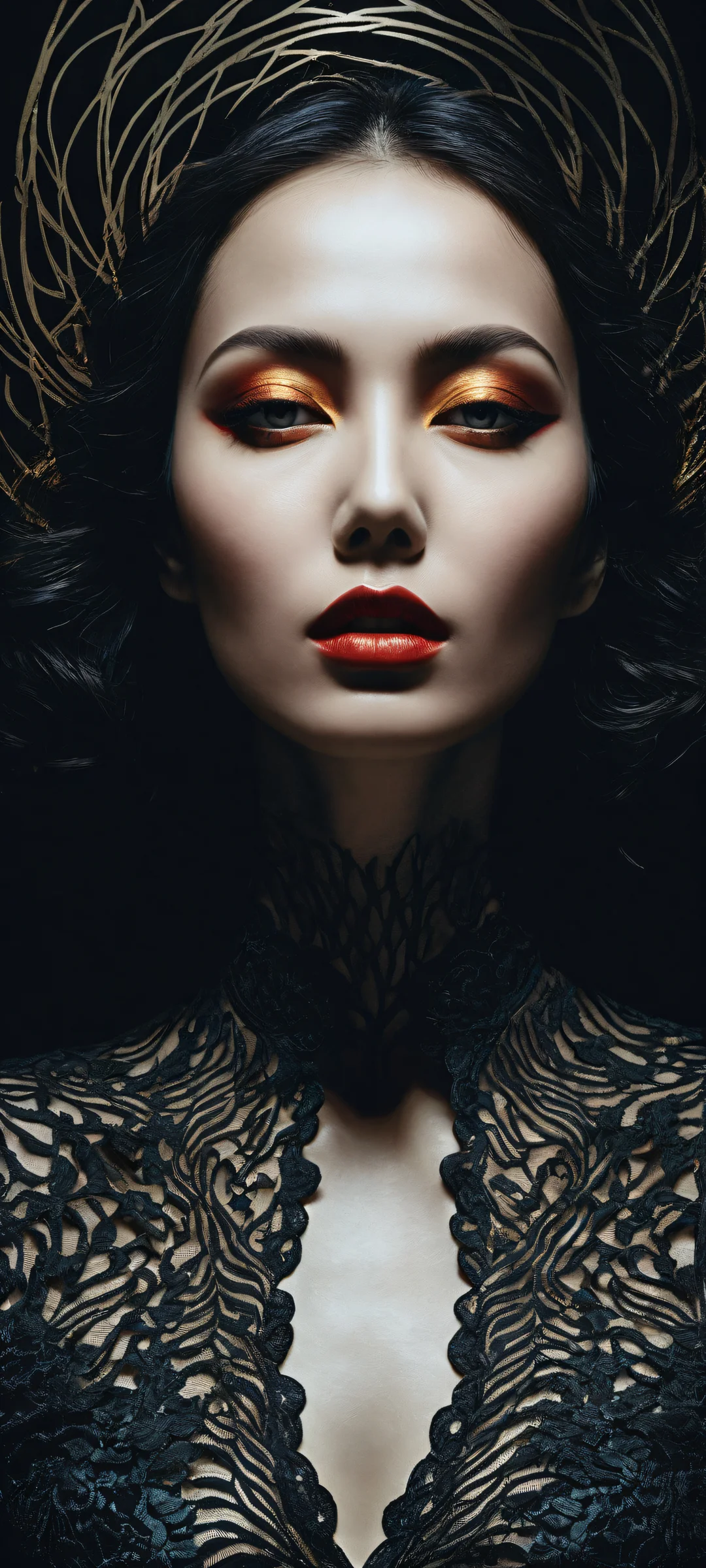 Hauntingly beautiful figure on iPhone/Android phone wallpapers, perfect for home screens.