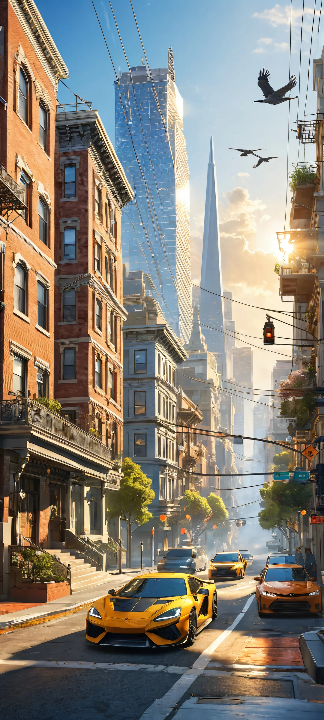 Watch Dogs 2 protagonist against the iconic Lombard Street backdrop in San Francisco, Perfectamente optimizado para pantallas de inicio de iPhone/Android..