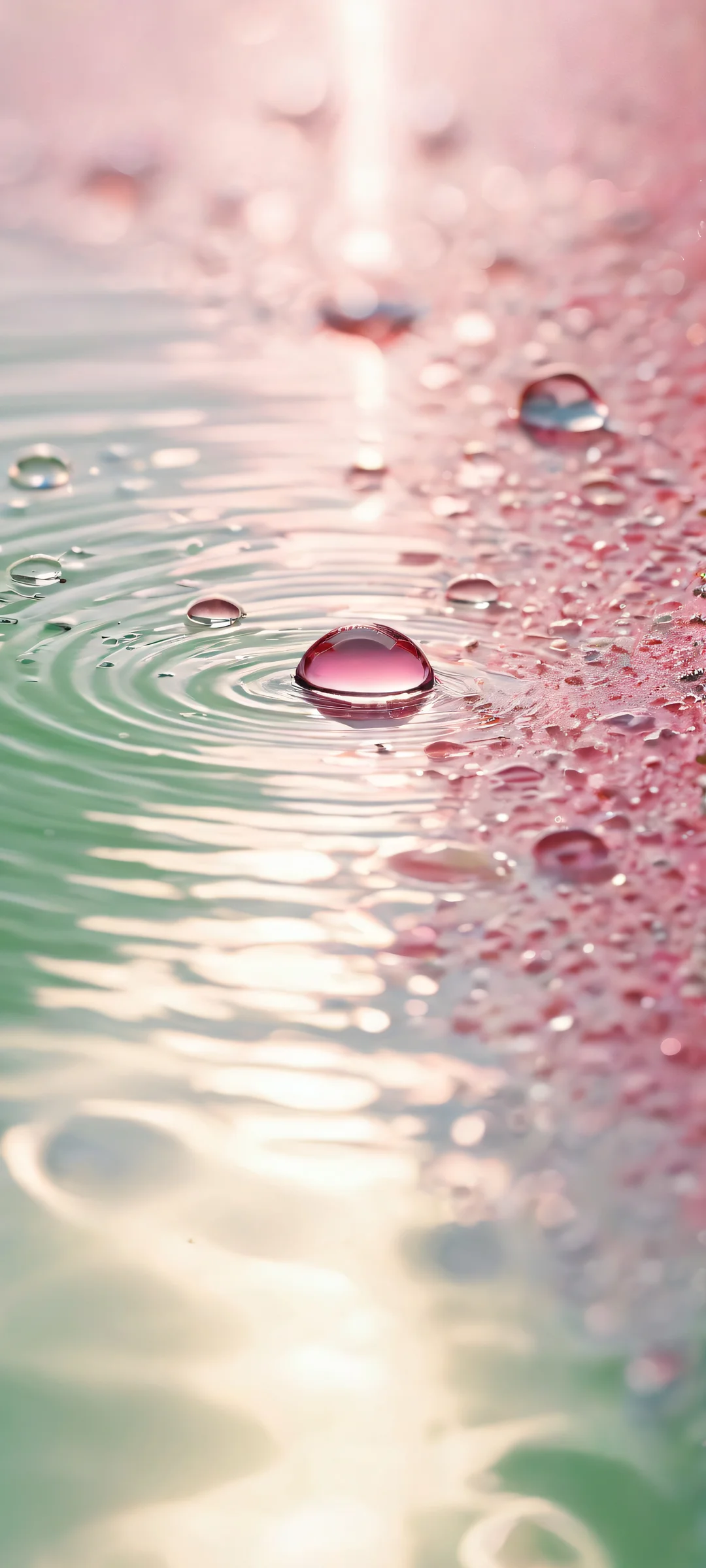 Beautiful Water Drops artwork for iPhone/Android with a serene and peaceful atmosphere.