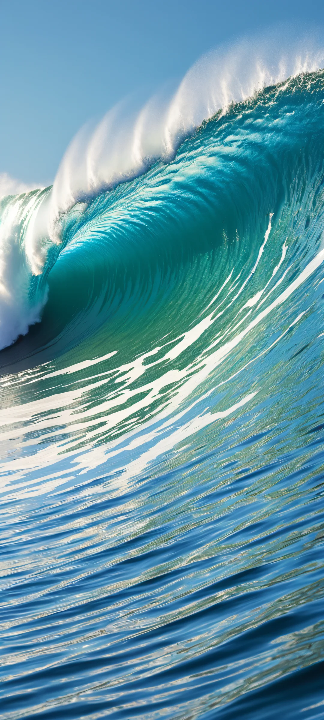 Beautiful iPhone and Android wallpaper of waves with stunning depth and micro-details, perfectly optimized for home screens.
