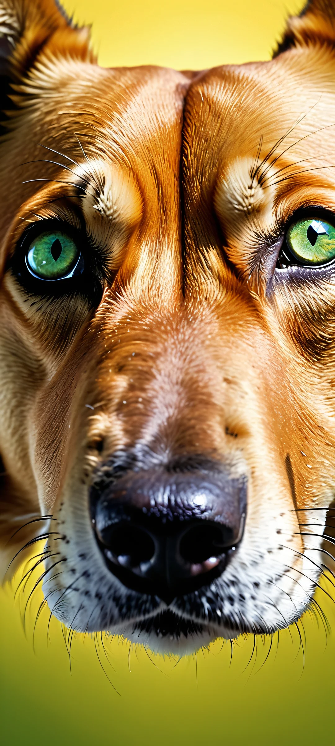 iPhone/Android: A stunning vertical portrait of a dog's snout in a whimsical fantasy scene with intricate details and magical light.