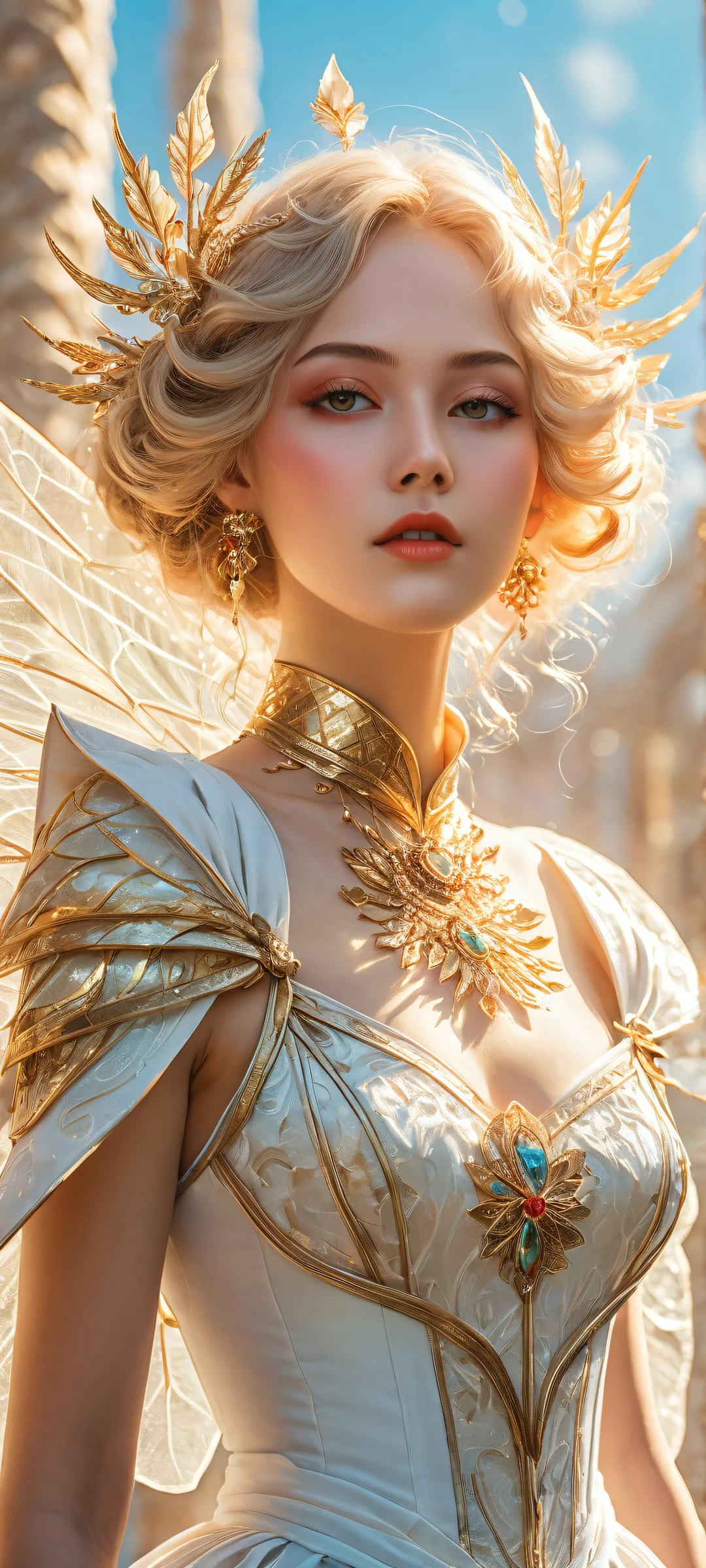 Vintage-inspired anime character on a golden-lit iPhone/Android home screen with intricate details and a secret fantasy environment