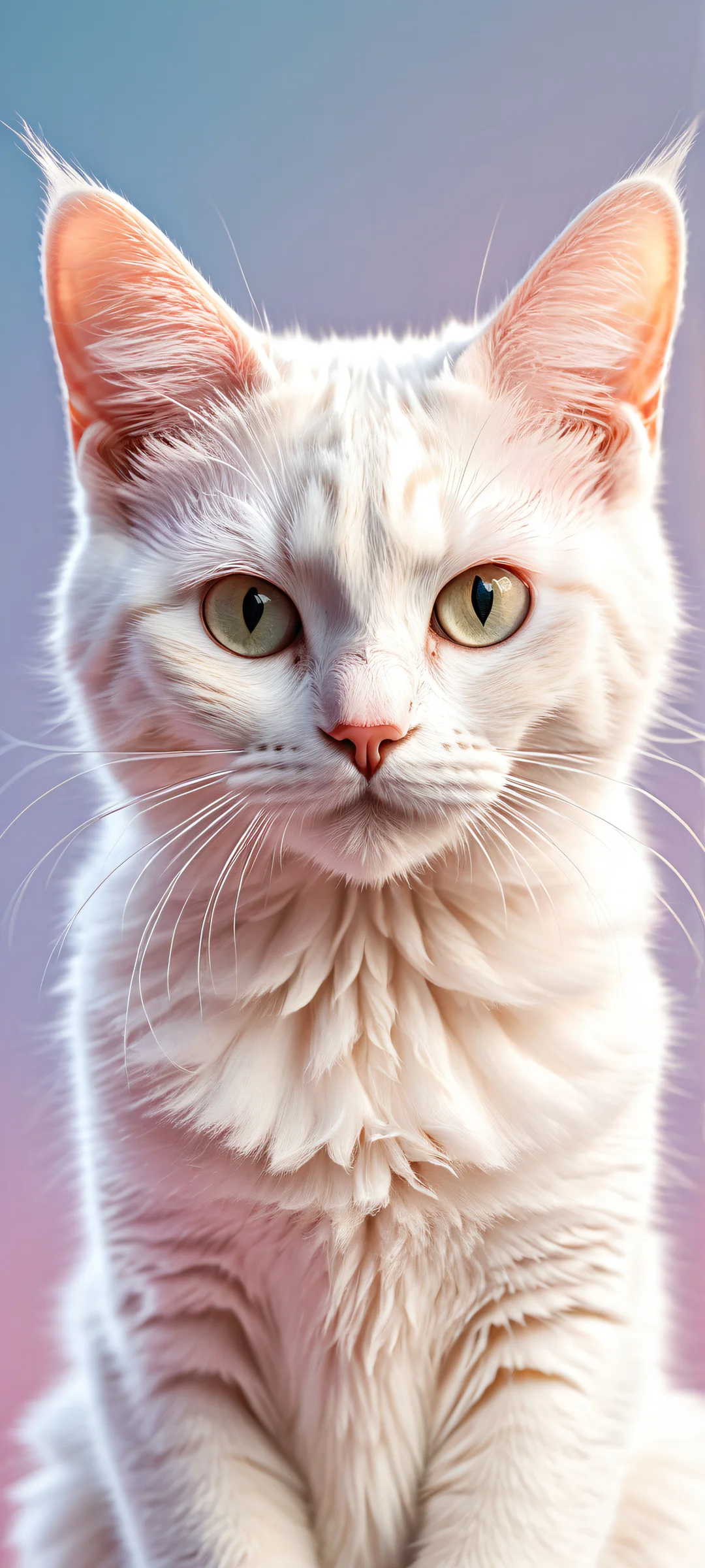 A delightful iPhone and Android wallpaper featuring a petite feline with cat ears and ear tufts. Perfectly optimized for home screens.