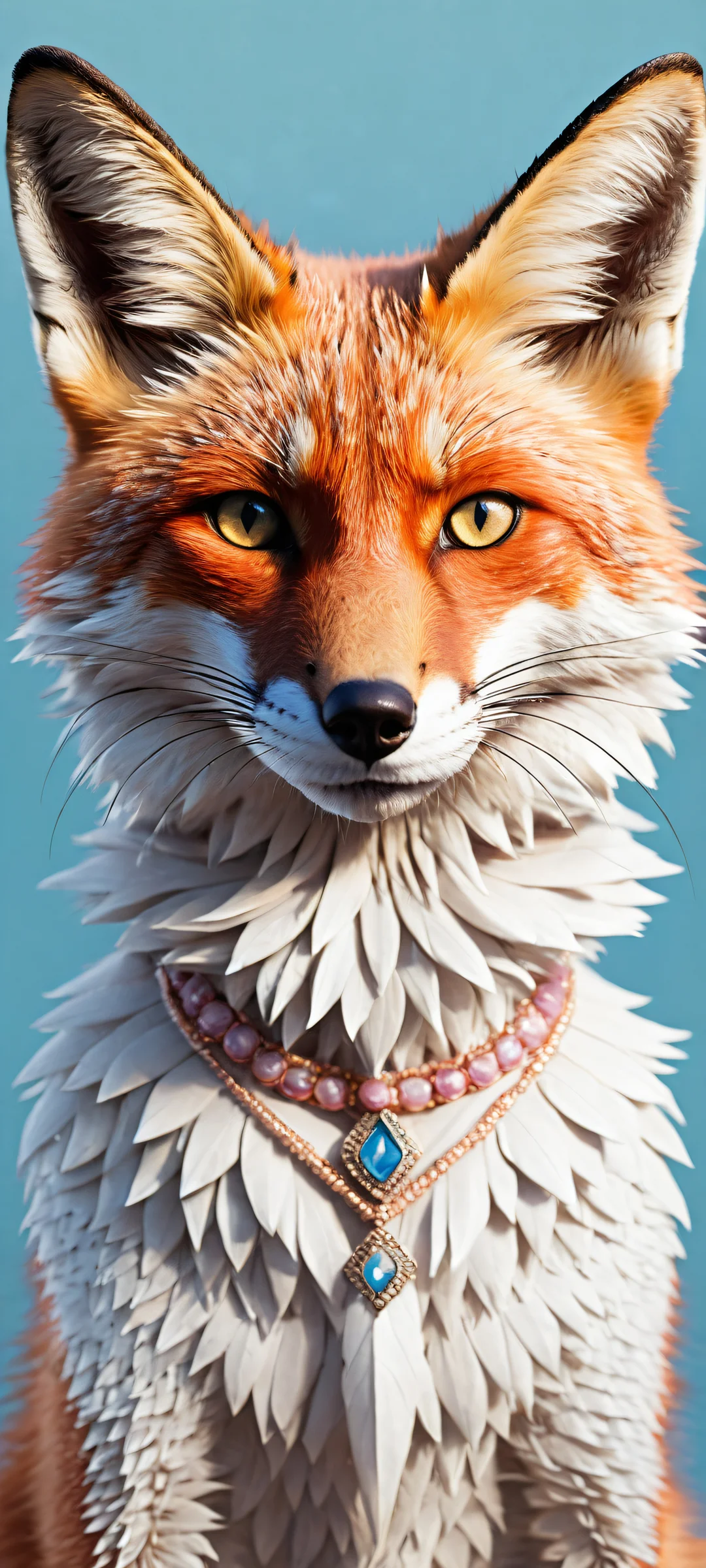 Anthro fox in a serene void, perfeito para telas iniciais de iPhone/Android