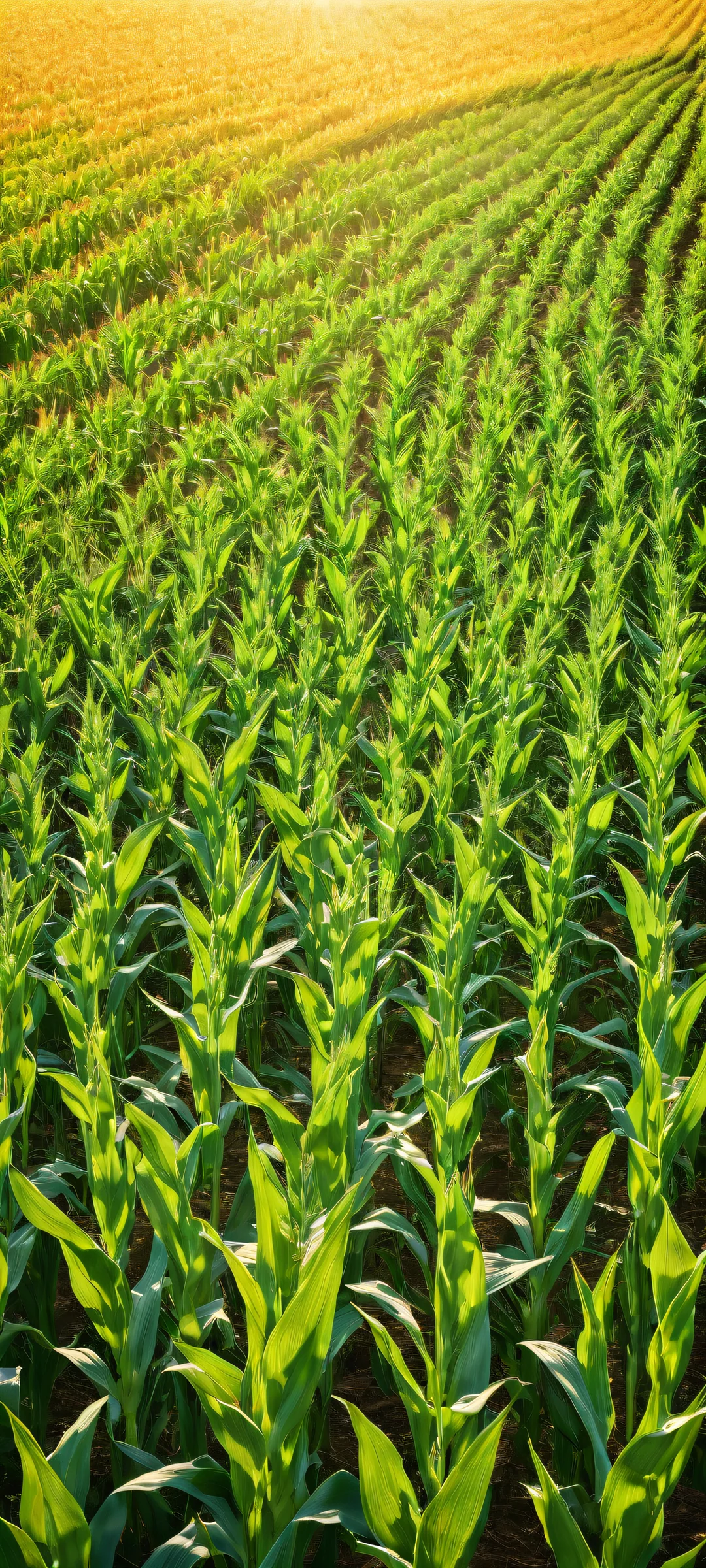 Ethereal creatures emerge from lush corn fields on a bright iPhone/Android background, showcasing stunning visual impact and pristine clarity.