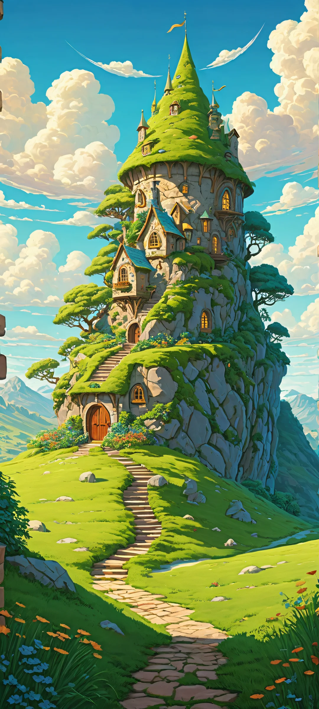 A breathtaking vertical portrait of The Poopsmith amidst a serene landscape, perfectly optimized for iPhone and Android home screens.