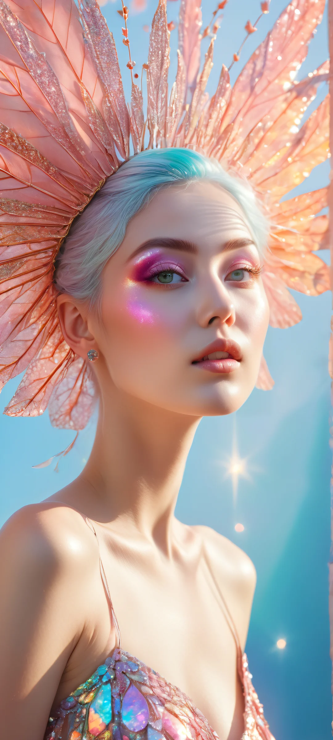 Ethereal creatures and voids in a stunning digital art piece. Perfecto para pantallas de inicio de iPhone/Android.