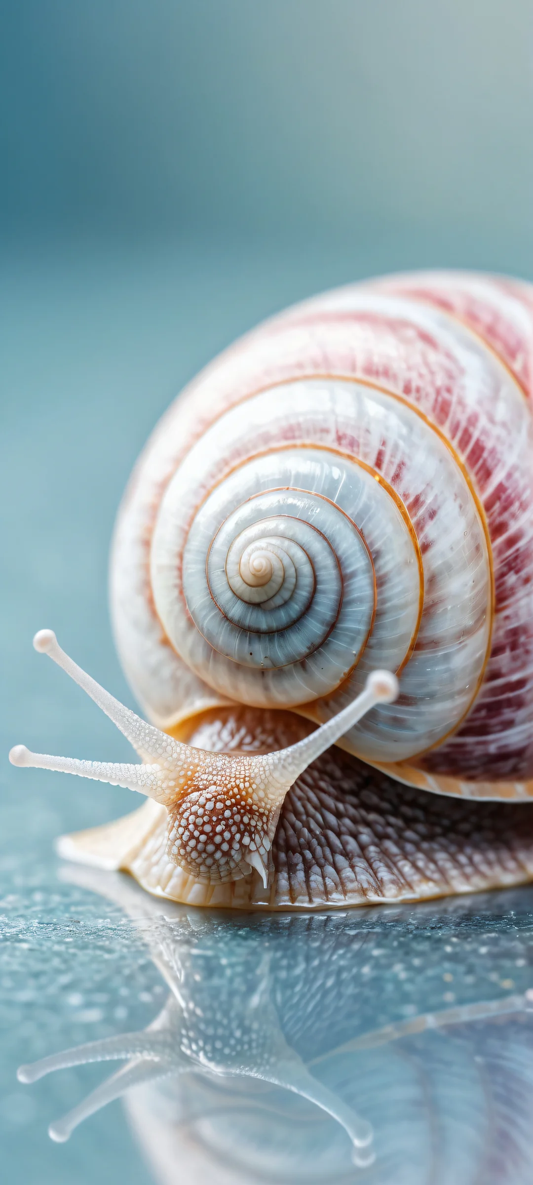 A playful snail with intricate micro-details, perfectly optimized for iPhone and Android home screens