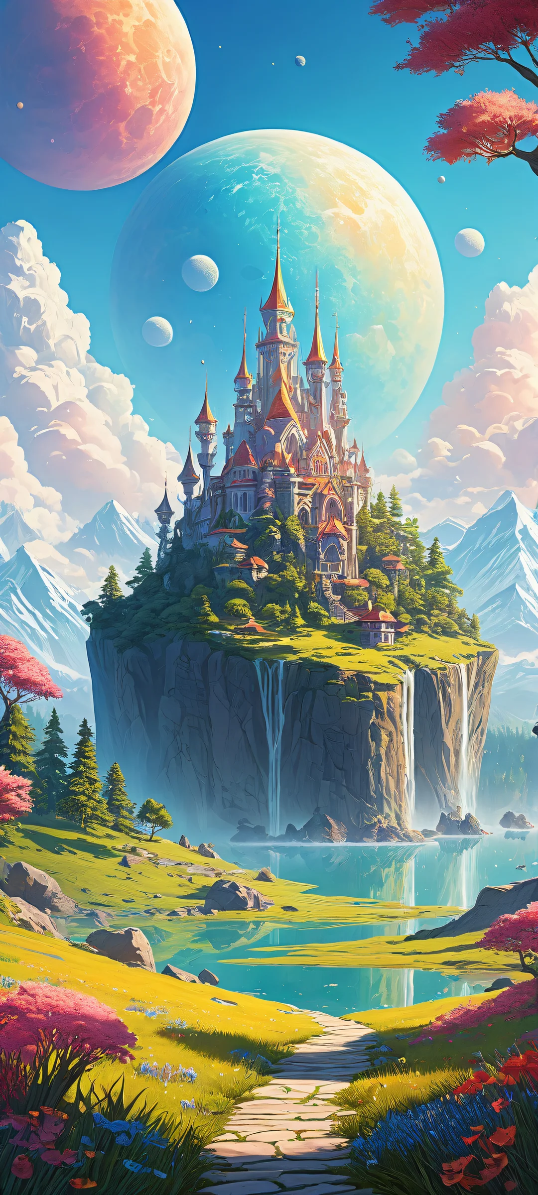 Adorable digital creatures placed in a vibrant landscape, perfekt optimiert für iPhone/Android-Startbildschirme.