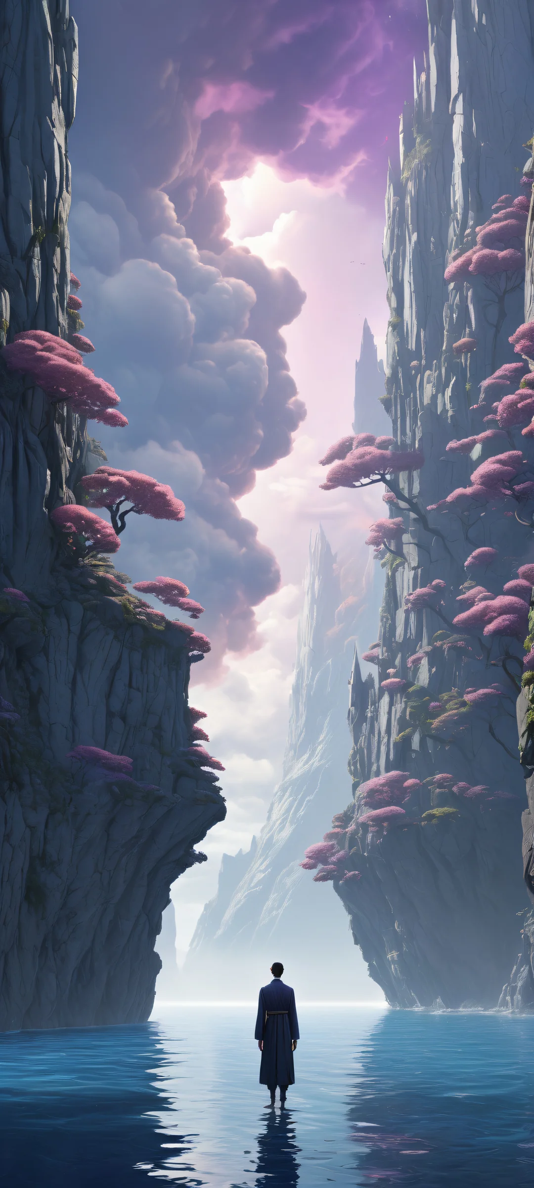 iPhone and Android mobile wallpaper featuring whimsical creatures in a deep dark mode aesthetic with perfect blacks, striking contrast, and elegant luminescent accents.