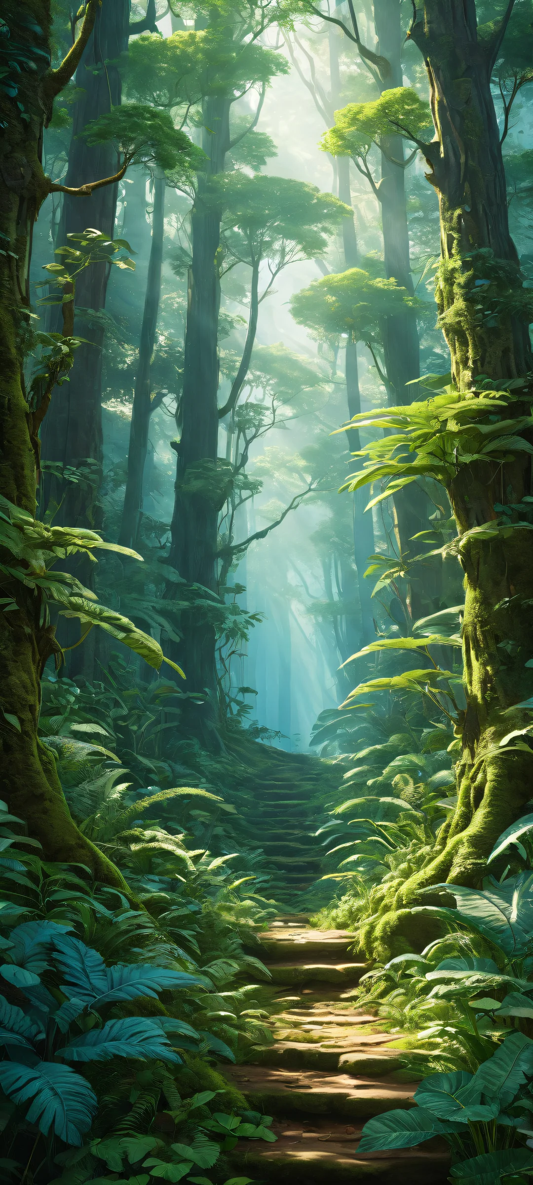 Intricate botanical specimens on iPhone/Android home screen with ethereal lighting and radiant colors.