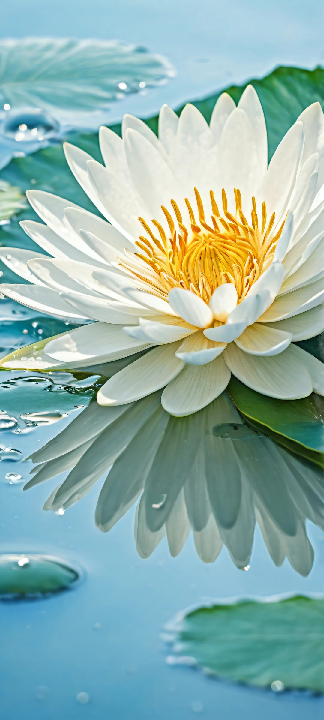 iPhone/Android wallpaper featuring breathtaking petals and water scene with insane micro-details. Perfectly optimized for home screens.