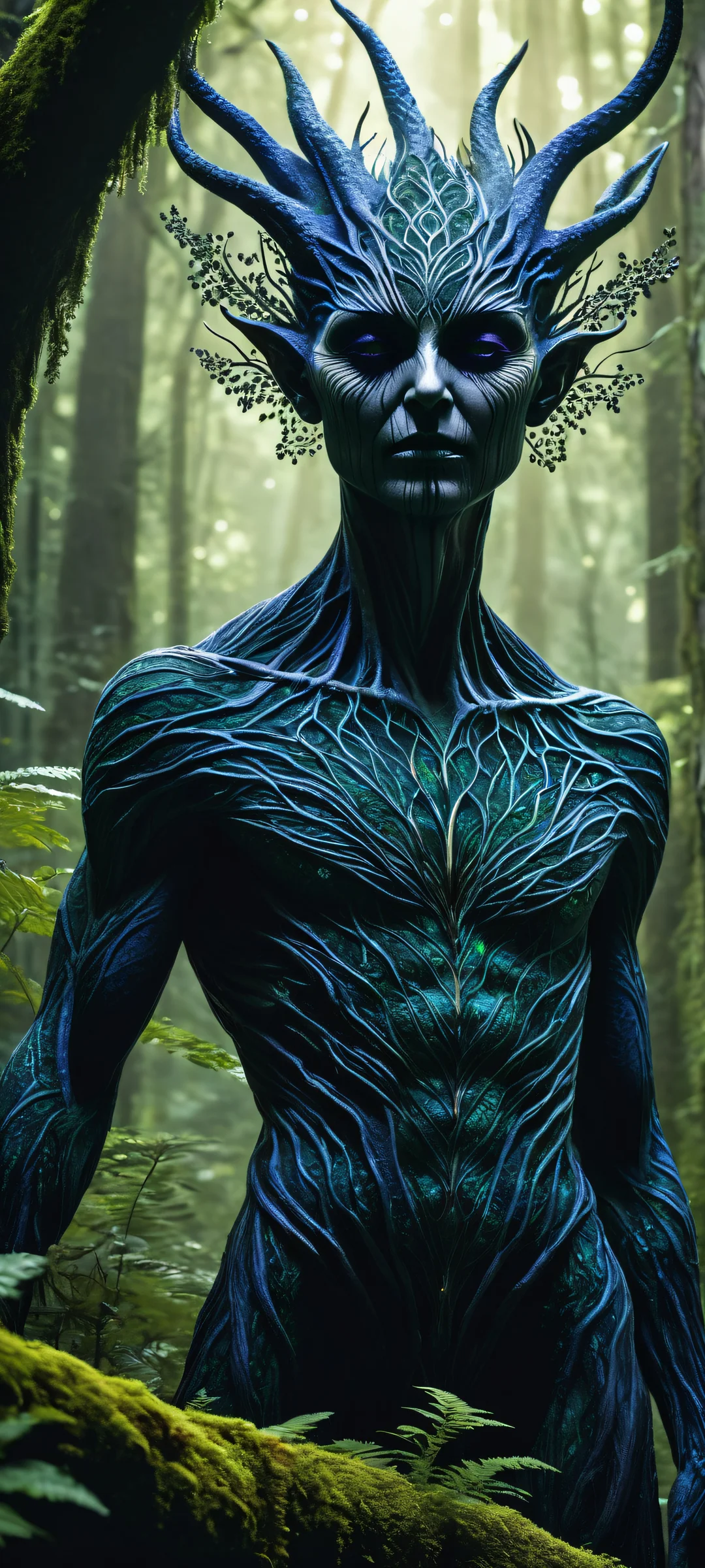 A mystical forest creature in a vibrant, enchanted landscape on an iPhone/Android home screen.