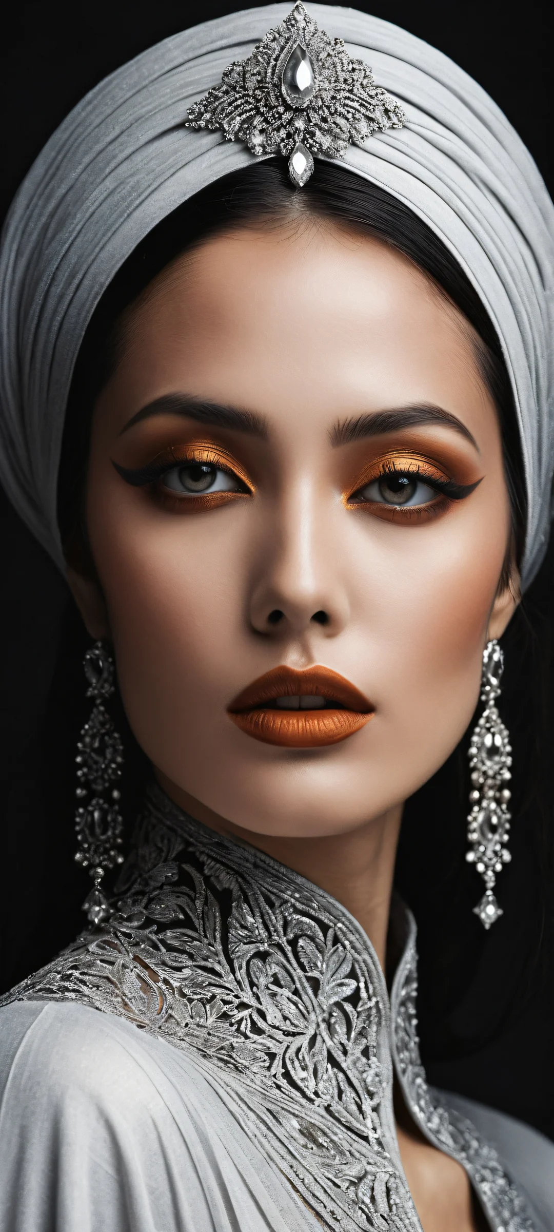 A mysterious woman surrounded by a vast, pure void, perfekt optimiert für iPhone- und Android-Startbildschirme.