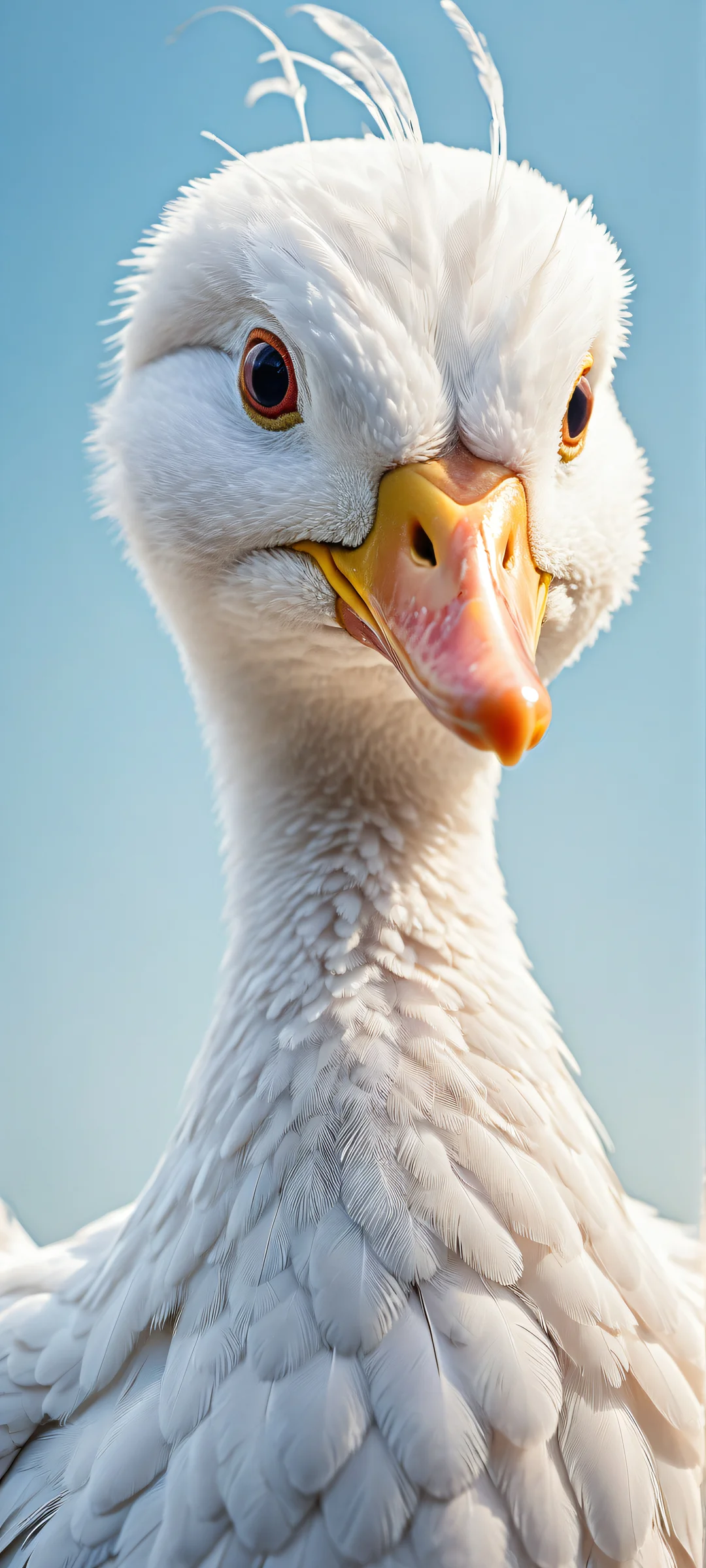 Ivory silhouettes of quacking birds sit poised in a serene gradient, iPhone と Android のホーム画面に完全に最適化.