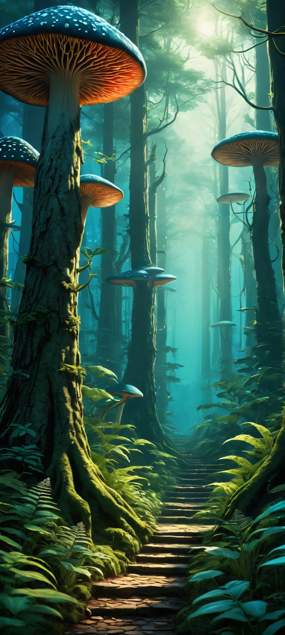 A magical Enchanted Forest scene featuring intricate patterns and textures, perfectly optimized for iPhone/Android home screens.