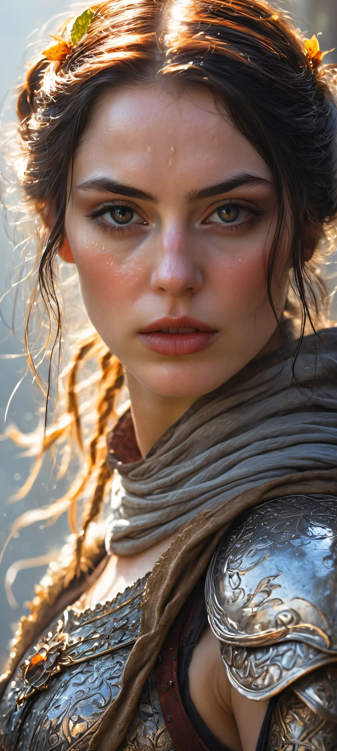 A masked hero with a melancholic expression on iPhone/Android wallpapers, featuring intricate details and ethereal lighting.