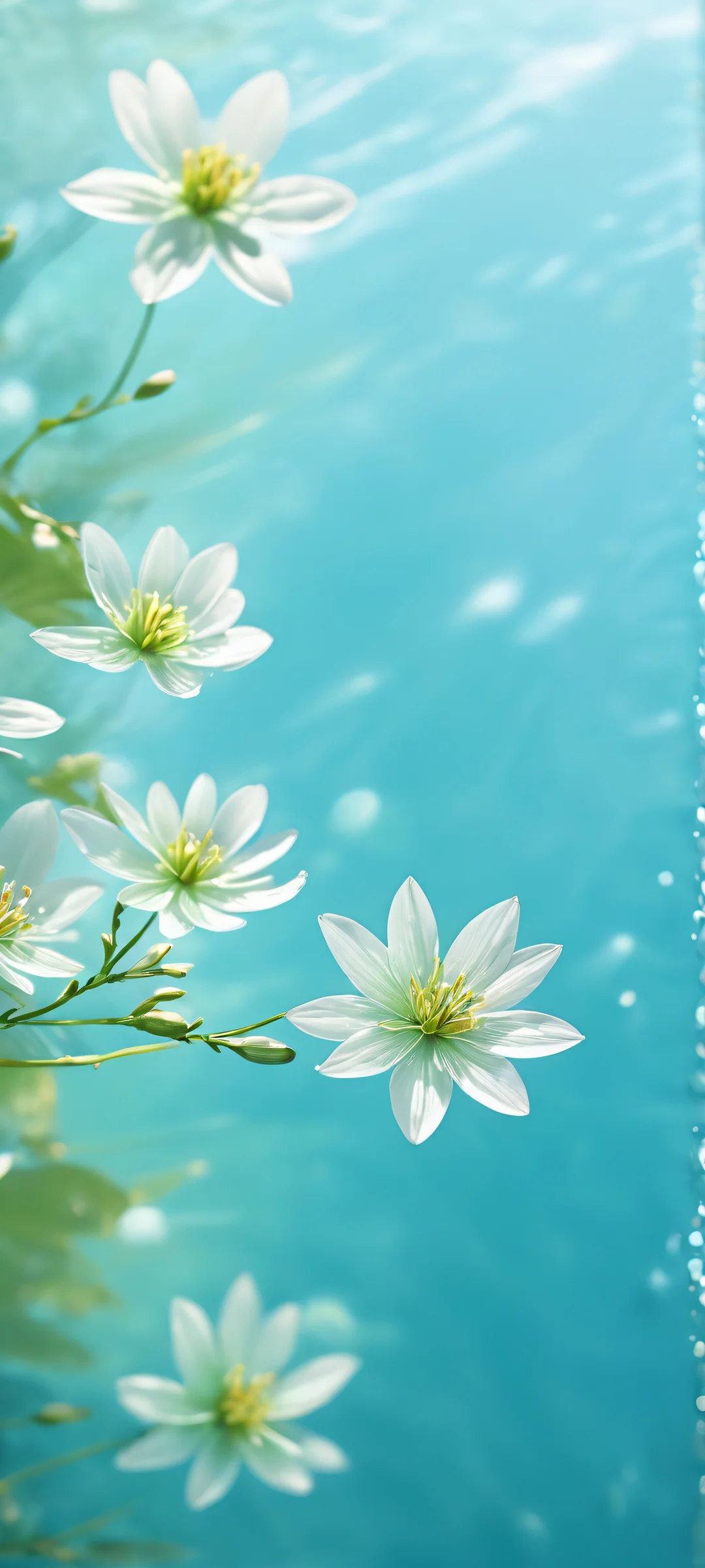 Delicate flower in ethereal setting on iPhone/Android home screen.