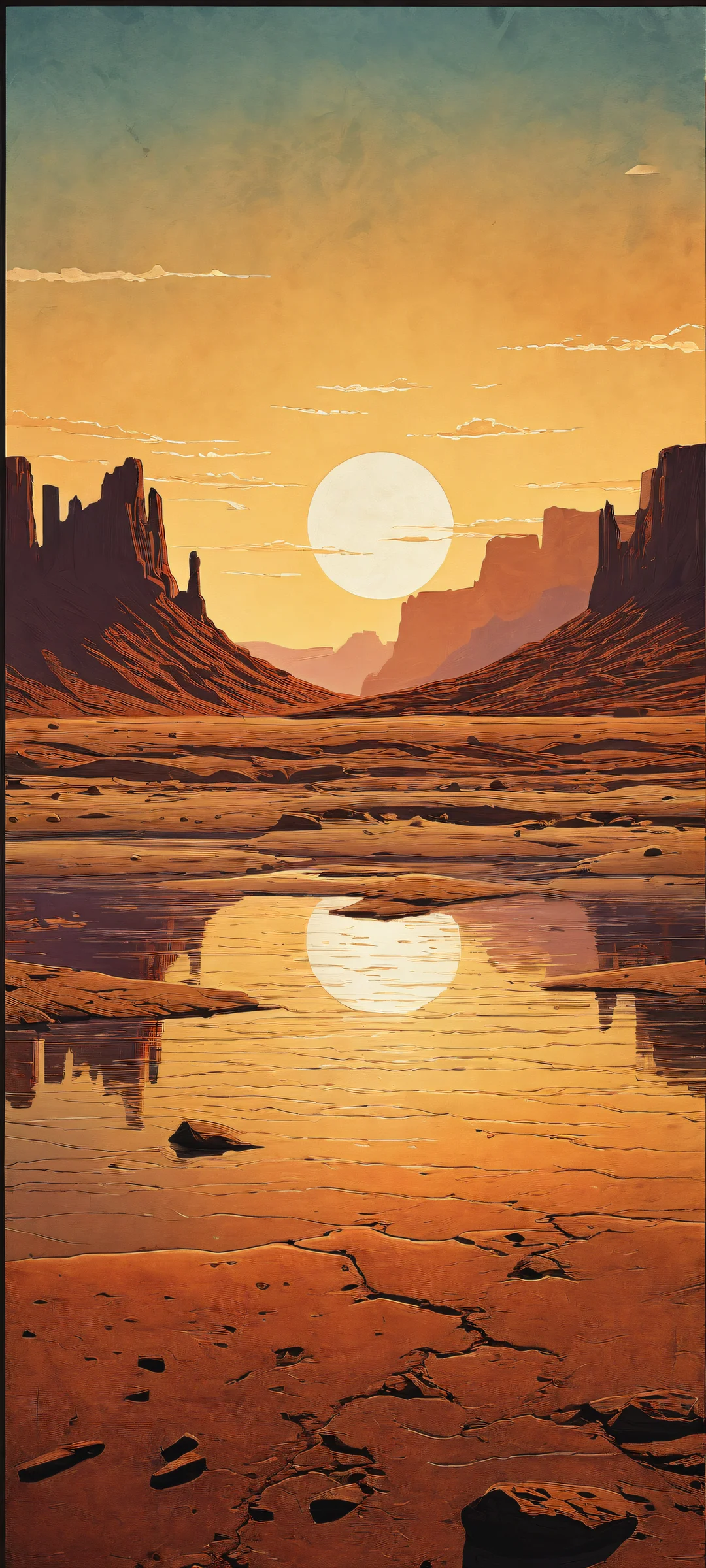 iPhone/Android users, immerse yourself in this stunning vintage Wild West poster artwork with insane micro-details, perfectly optimized for your mobile home screen.