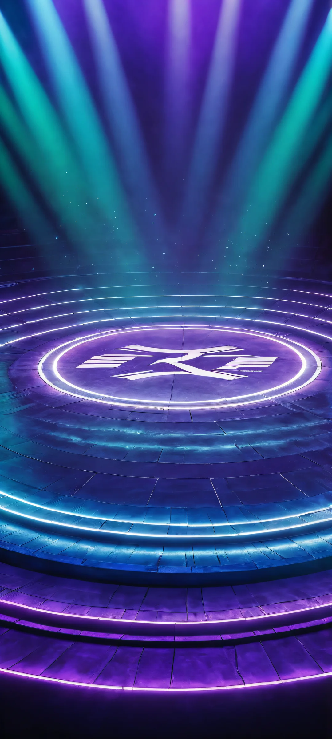 Ethereal portrait of Wrestling Championship Logo on a pure void background for iPhone/Android devices.