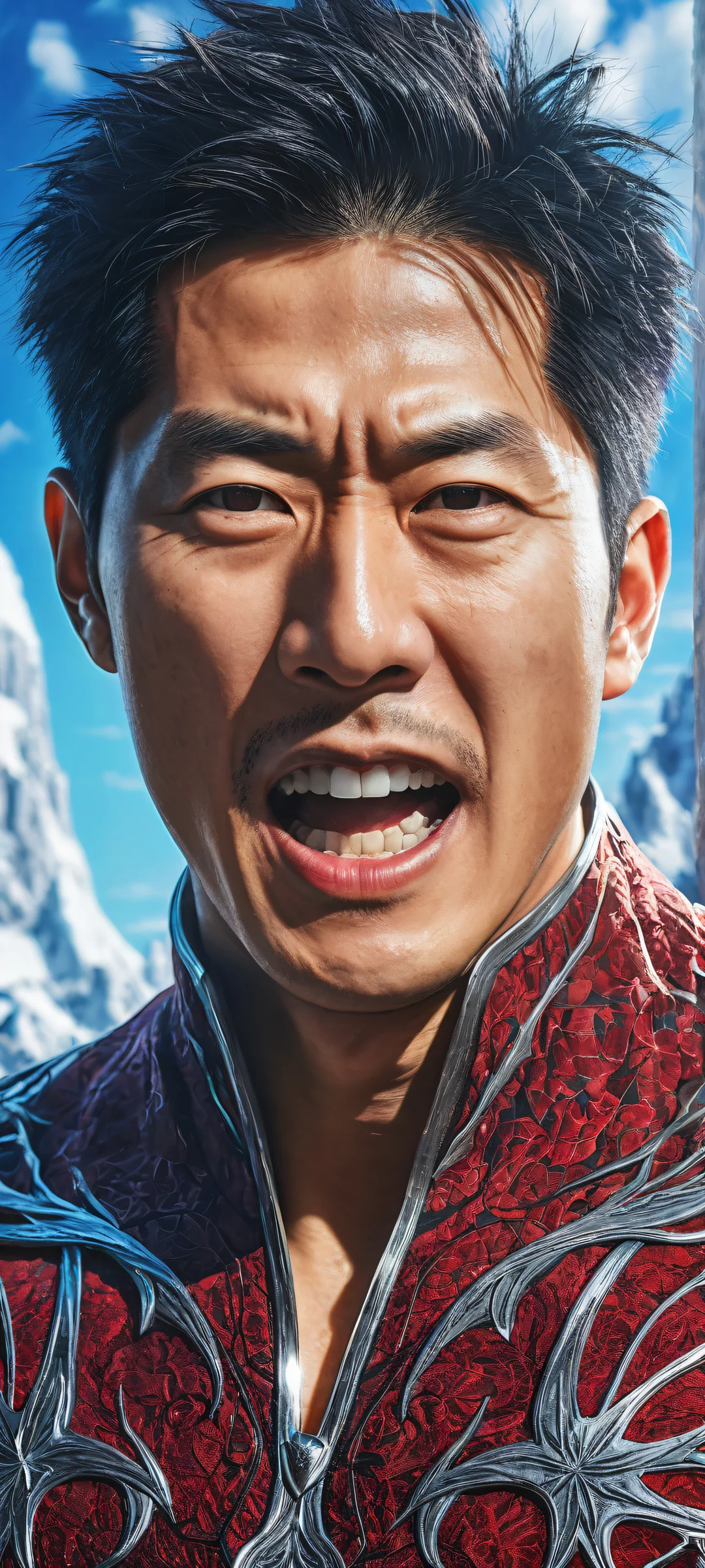 Breathtaking portrait of Yuji Itadori on iPhone/Android, with intricate details and vibrant colors